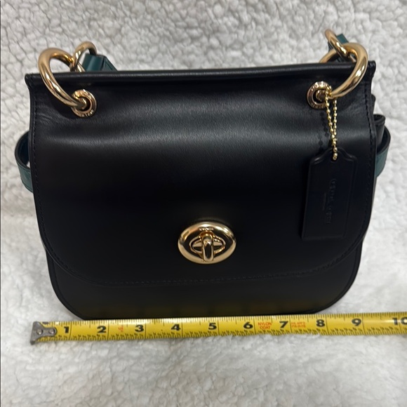 Coach Saddle Black and green ostrich Women's Bag - Picture 6 of 7